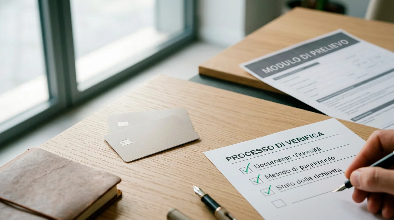 Checklist ordinata per controllare pagamenti, documenti e prelievi senza mostrare dati personali